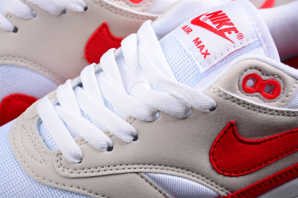 Air max 1 deals red black white